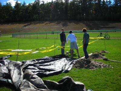 putting caution tape around the work site